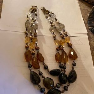 Stephen Dweck necklace crystal, onyx, pearls